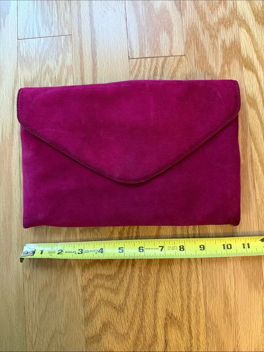 J. Crew Suede Envelope Clutch in Deep Magenta